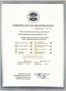 Global Manufacturer Certificate