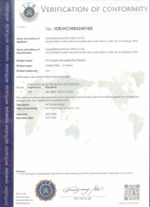 Certification of Conformity